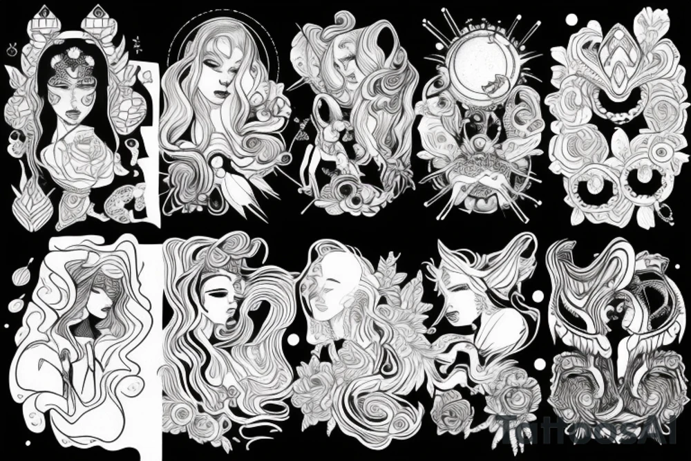 feminine cosmic wonder tattoo idea