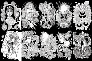feminine cosmic wonder tattoo idea