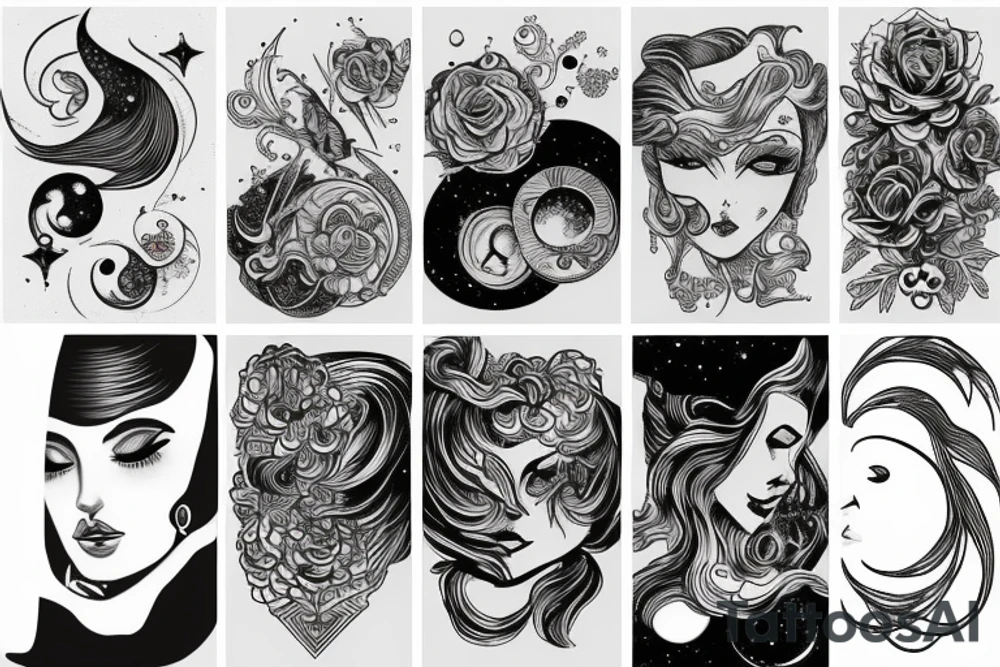 femininity cosmic space tattoo idea
