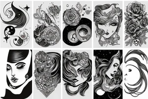 femininity cosmic space tattoo idea
