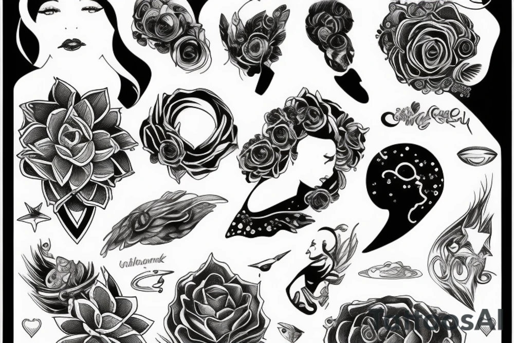 femininity cosmic space tattoo idea