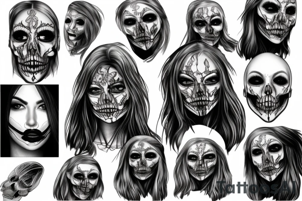 Hel, norse goddess face, half face rotten dead and skeletal, half face alive and well tattoo idea
