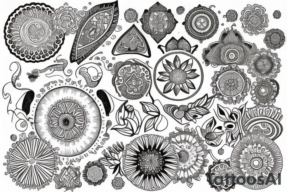 mandala fine line tattoo idea