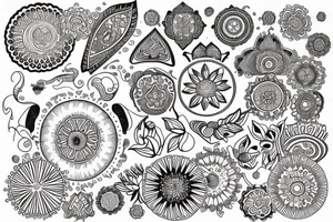 mandala fine line tattoo idea