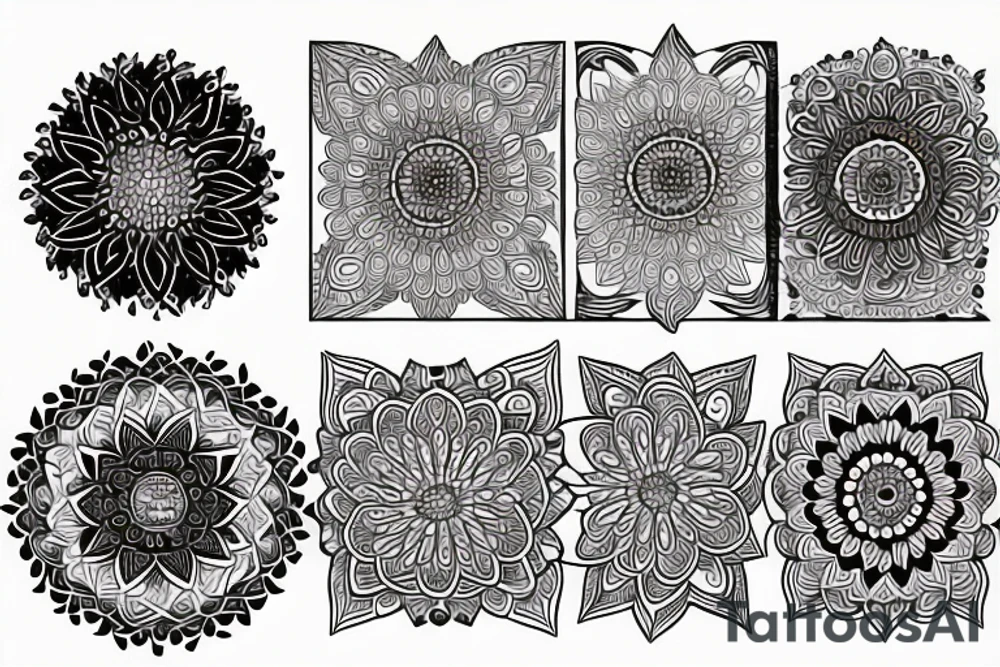mandala fine line tattoo idea