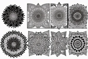 mandala fine line tattoo idea
