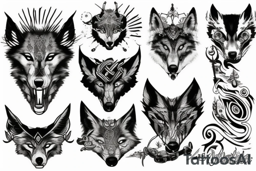 Odin
wolf
raven tattoo idea