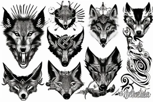 Odin
wolf
raven tattoo idea