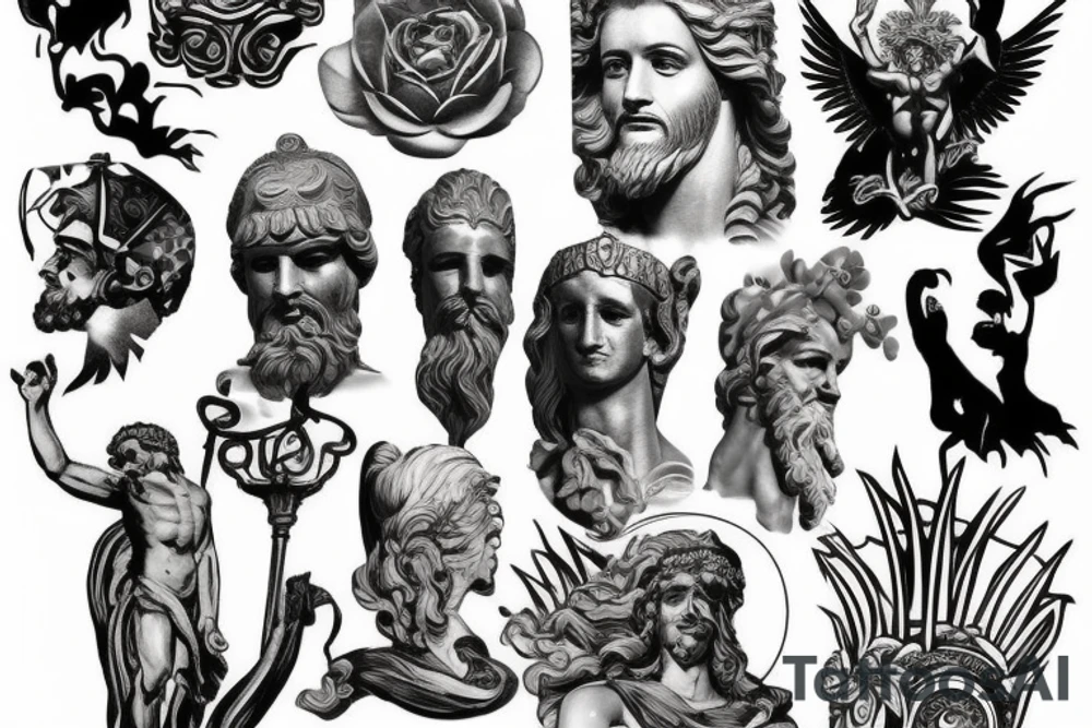 zeus statue tattoo idea