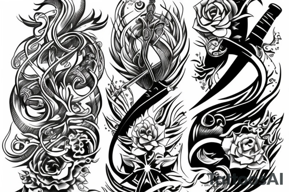 water sword tattoo idea