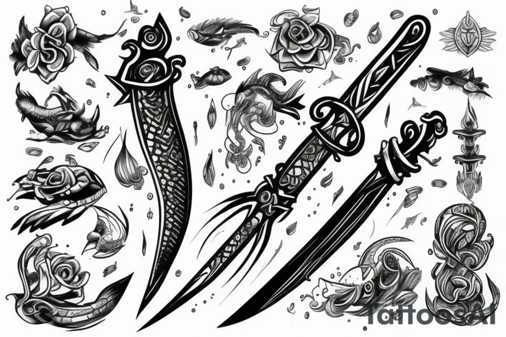 water sword tattoo idea
