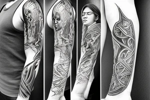 Sword with water flowing tattoo idea