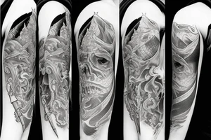 Sword with water flowing tattoo idea