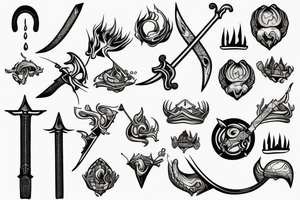 Sword with water flowing tattoo idea