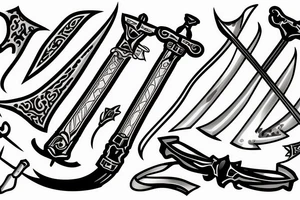 Sword with water flowing tattoo idea