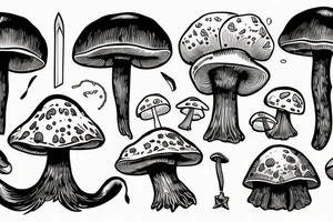 Mushroom sword tattoo idea