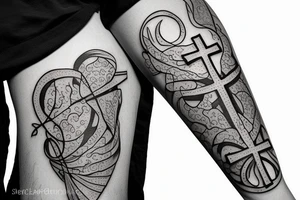 Grapevine with cross tattoo idea
