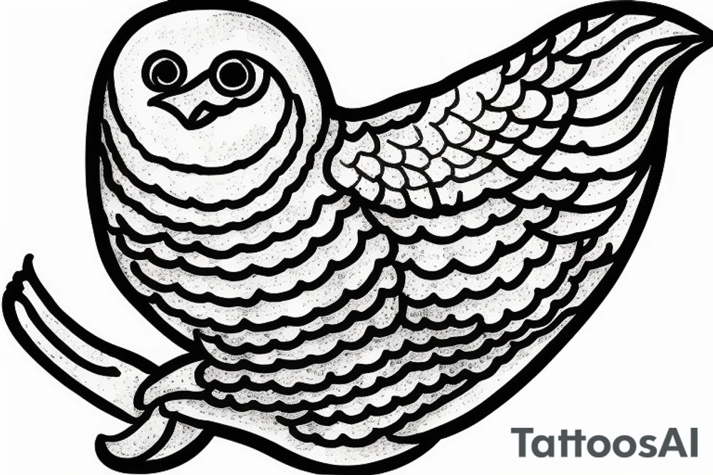 Chubby bird postage stamp tattoo idea