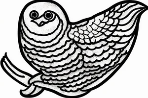 Chubby bird postage stamp tattoo idea