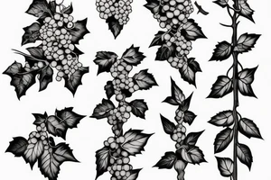 Grapevine with cross negative space tattoo idea