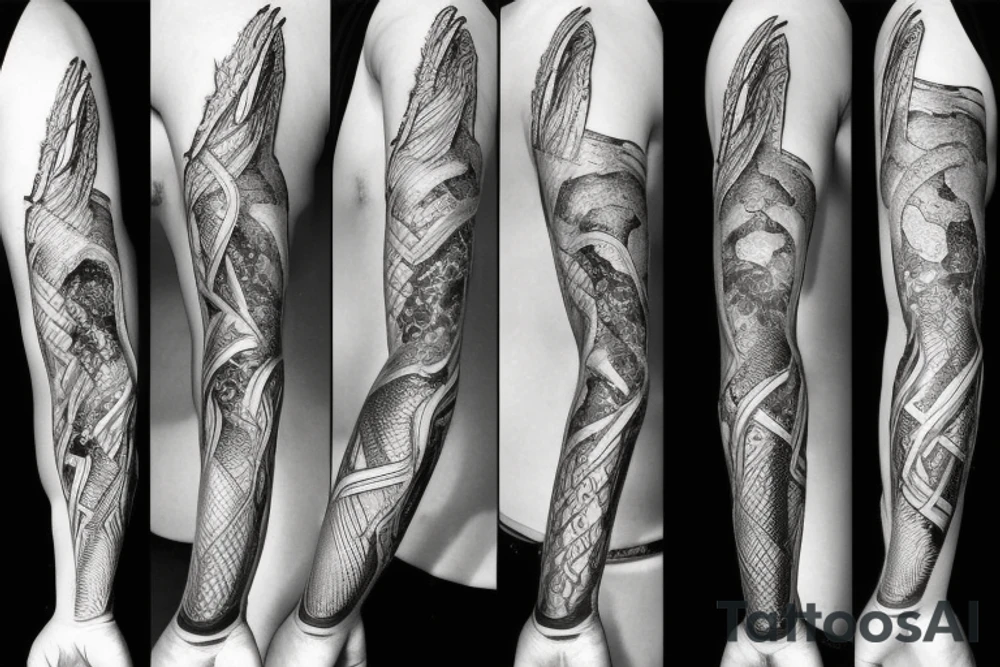 Excalibur sword, wings on top , medicine snake around it tattoo idea