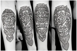 little red  on arm symbols tattoo idea