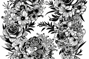 full sleeve design with flowers for a female tattoo idea