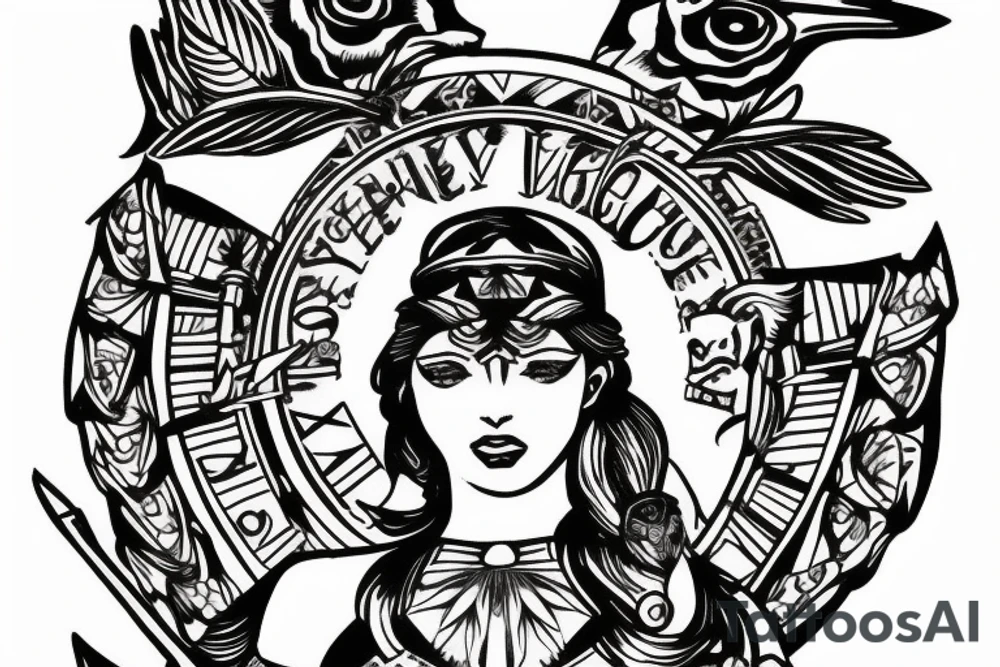 Athena watching over tattoo idea