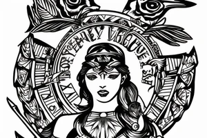 Athena watching over tattoo idea