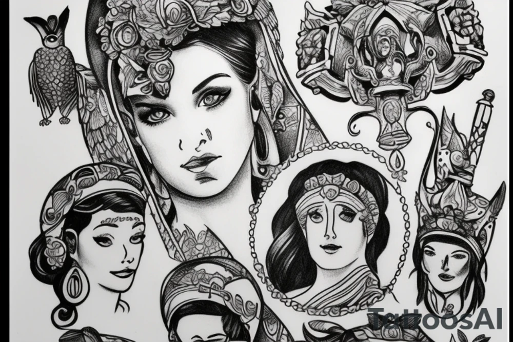 Athena watching over tattoo idea