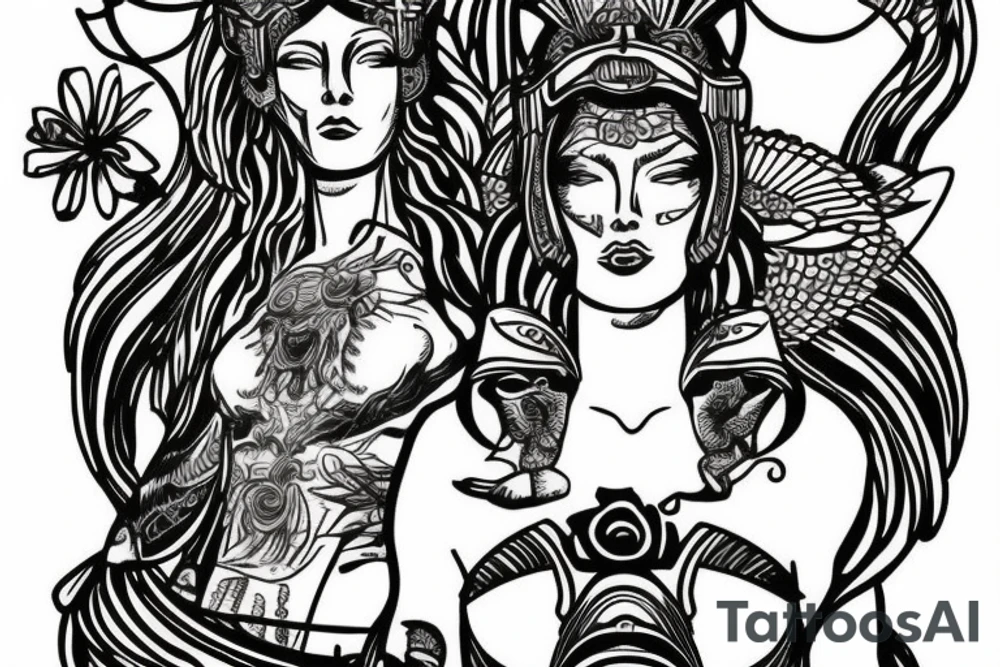 Athena watching over tattoo idea