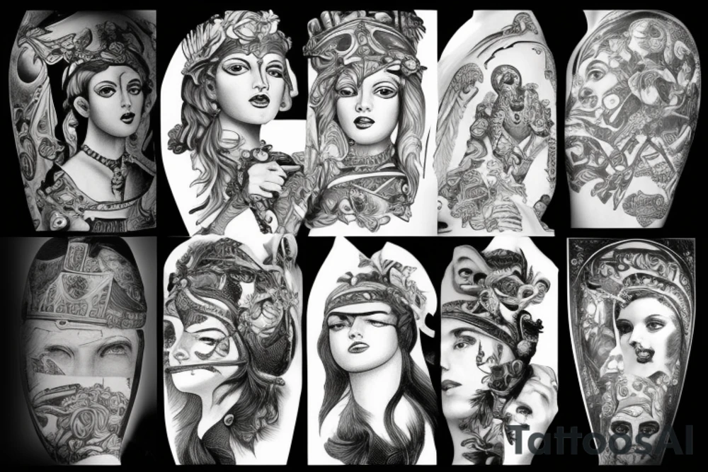 Athena watching over tattoo idea