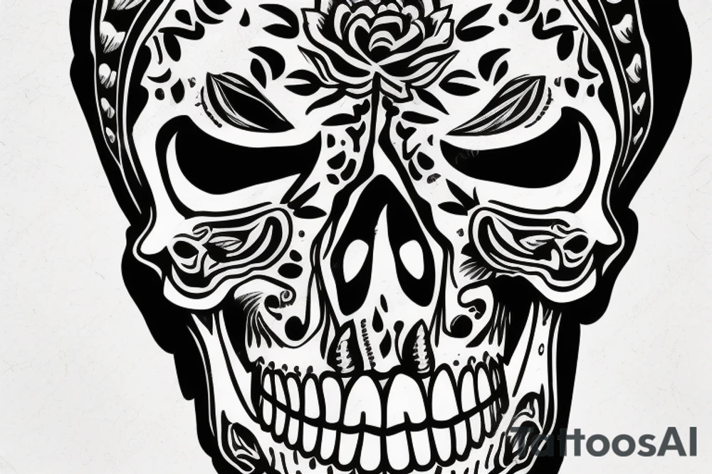 Skull with a hood tattoo idea
