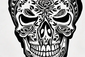Skull with a hood tattoo idea