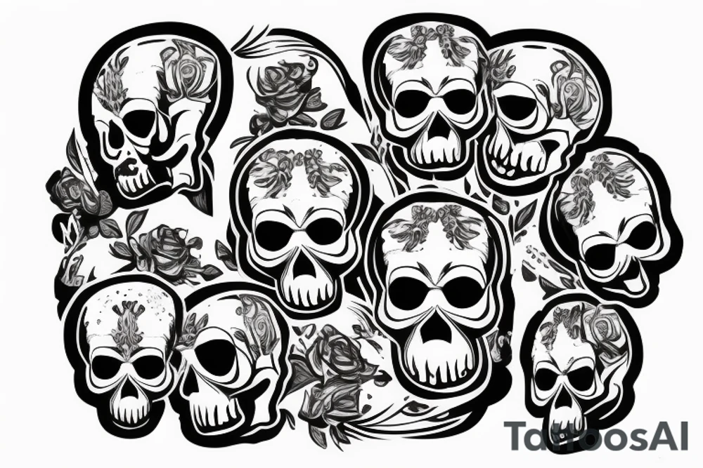 Skull dressed with a hood tattoo idea