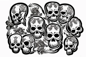 Skull dressed with a hood tattoo idea