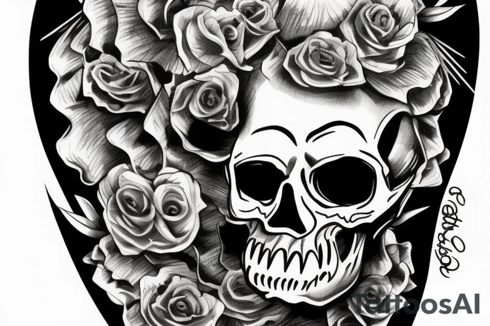 Skull dressed with a hood tattoo idea