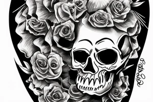 Skull dressed with a hood tattoo idea