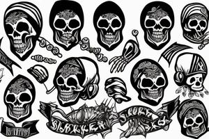 skeleton dressed with a hood tattoo idea