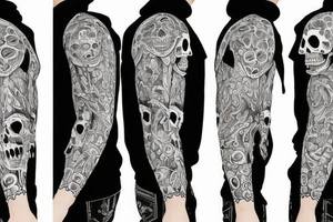 skeleton dressed with a hood tattoo idea