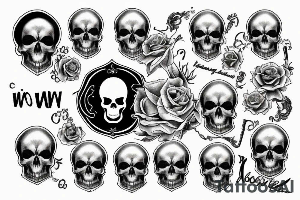 A skull along with a bill and a card with an Ace containing the phrase Born to lose life to win tattoo idea