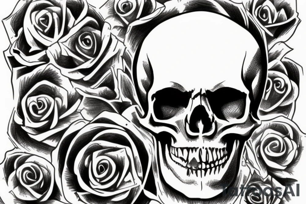 A skull with a phrase Born to lose live to win tattoo idea