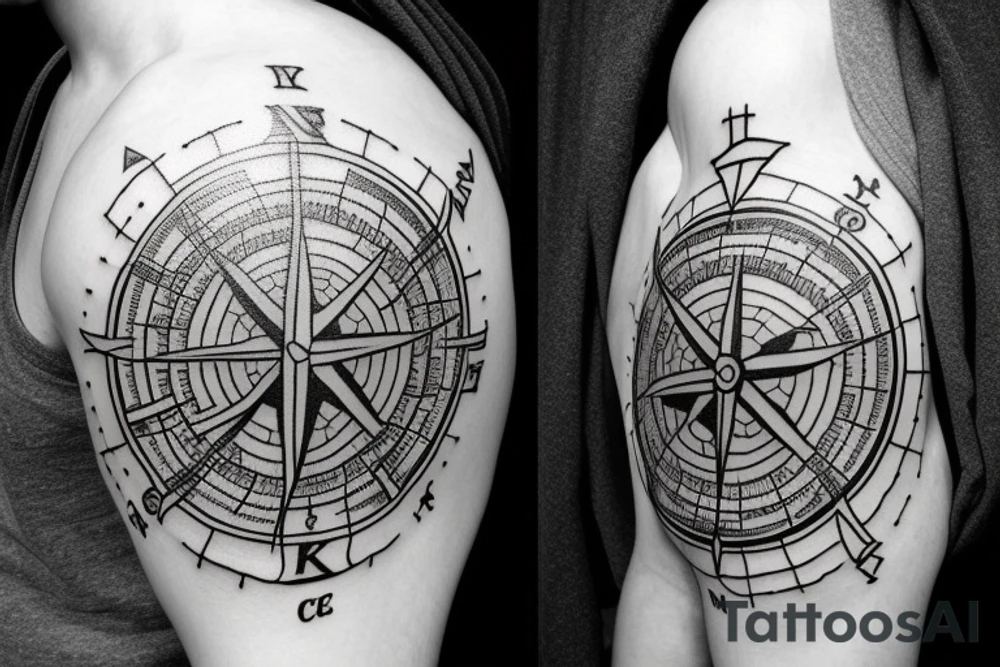 Vegvisir compass nordic tattoo idea