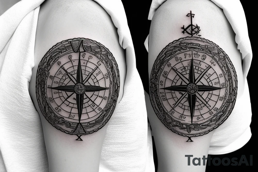 Vegvisir compass nordic boat rope tattoo idea