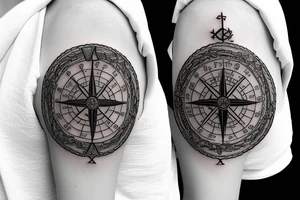 Vegvisir compass nordic boat rope tattoo idea