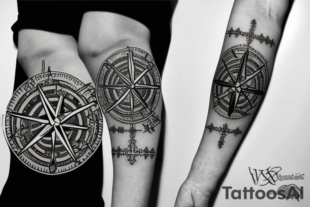 Vegvisir compass nordic boat rope tattoo idea