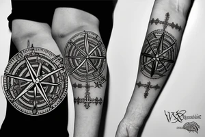 Vegvisir compass nordic boat rope tattoo idea