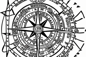 Hale Vegvisir and hall compass nordic sur roi des by boat rope tattoo idea