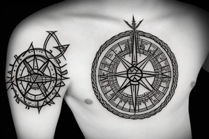 Hale Vegvisir and hall compass nordic sur roi des by boat rope tattoo idea