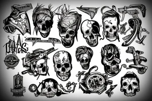 bloody chainsaws tattoo idea